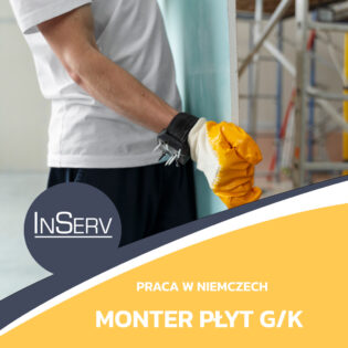 Montaż płyt G/K - praca w Niemczech bez języka